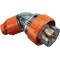 Clipsal - 56 Series, Plug, Angled, 16A, 500V, IP66, Unique Key, Electric Orange
