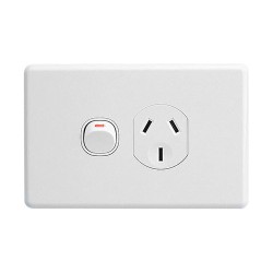 Clipsal - Classic C2000 Series Single Switch Socket Outlet Classic, 250V, 15A | White Electric