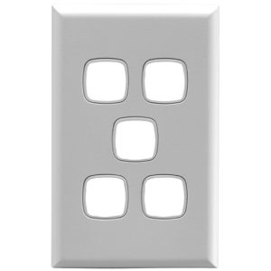 HPM 5-Gang Switch Plate White