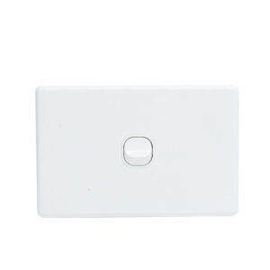 OHM 1-Gang 10A Switch Bevelled Edge - White
